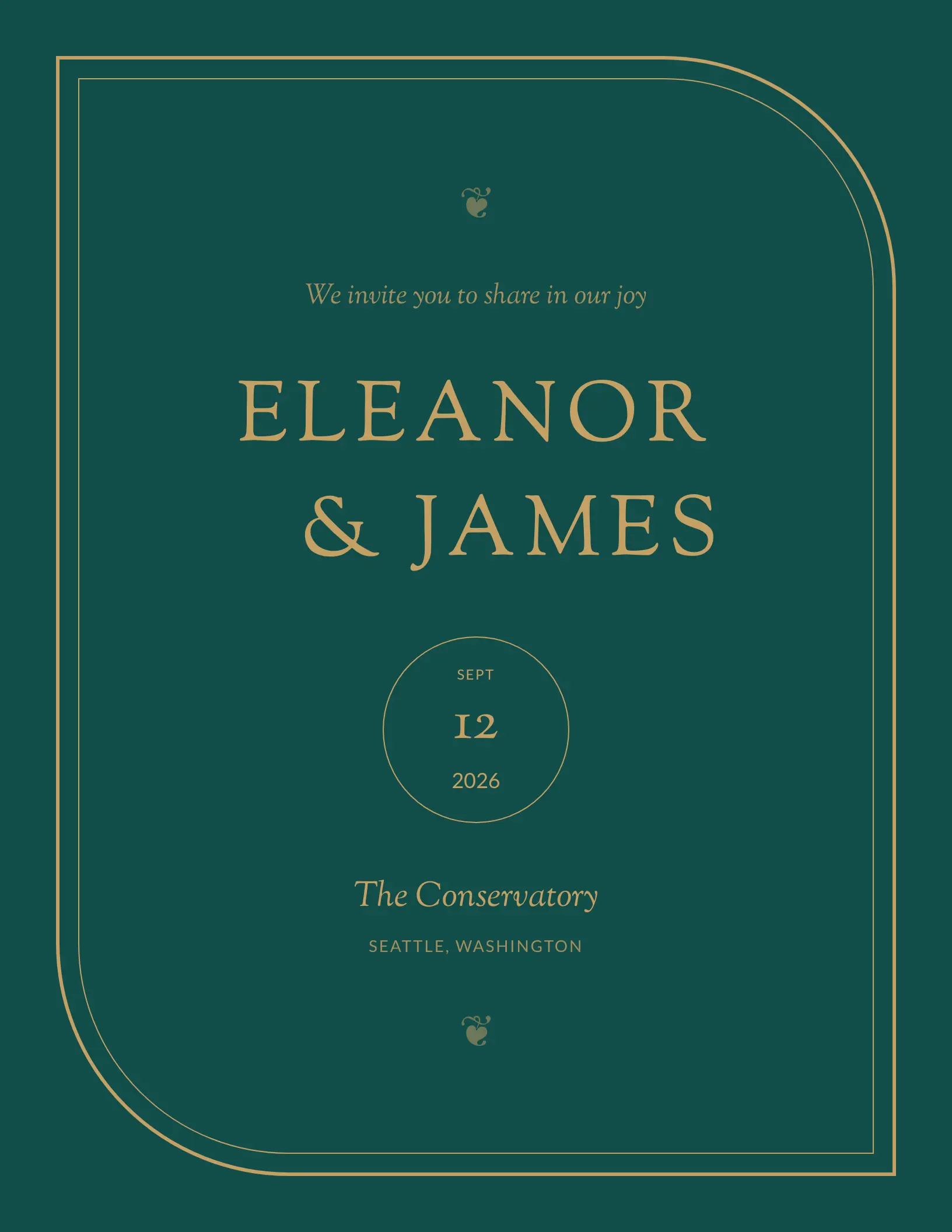 Art Nouveau Leaf invitation