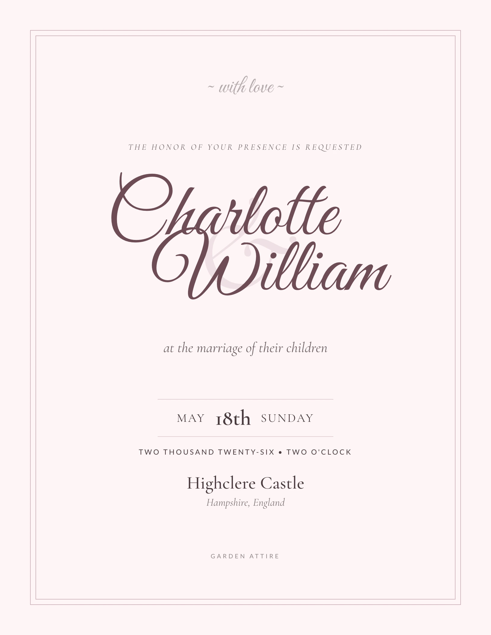 English Garden invitation