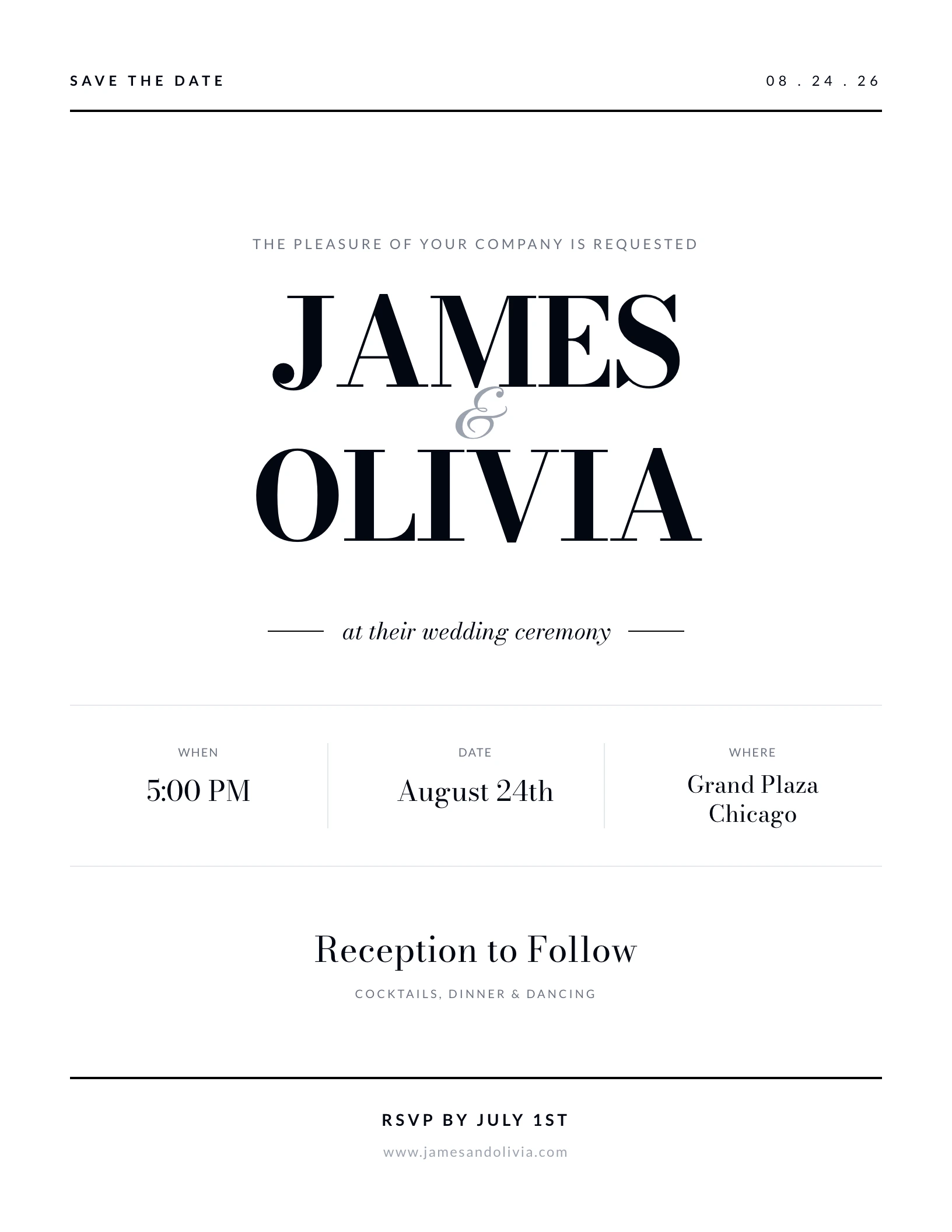 Vogue Statement invitation